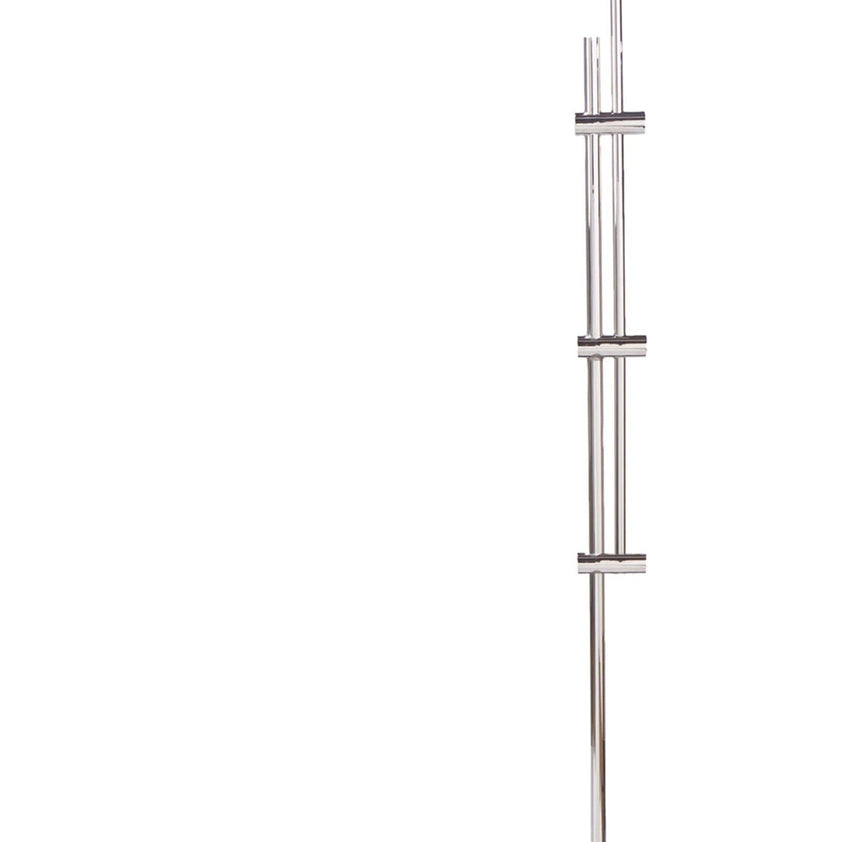 Arc Floor Lamp With Fabric Shade - Polished Nickel