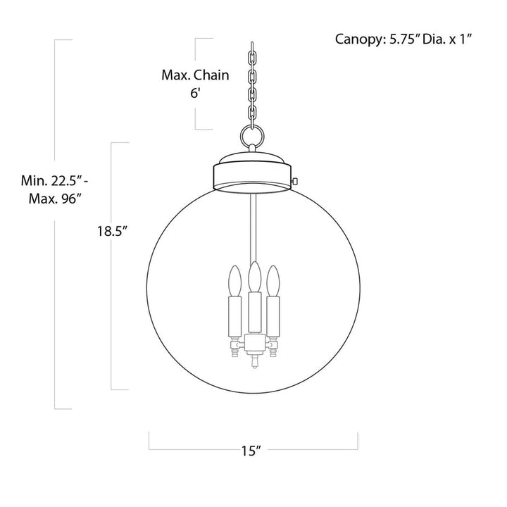 Globe Pendant - Polished Nickel