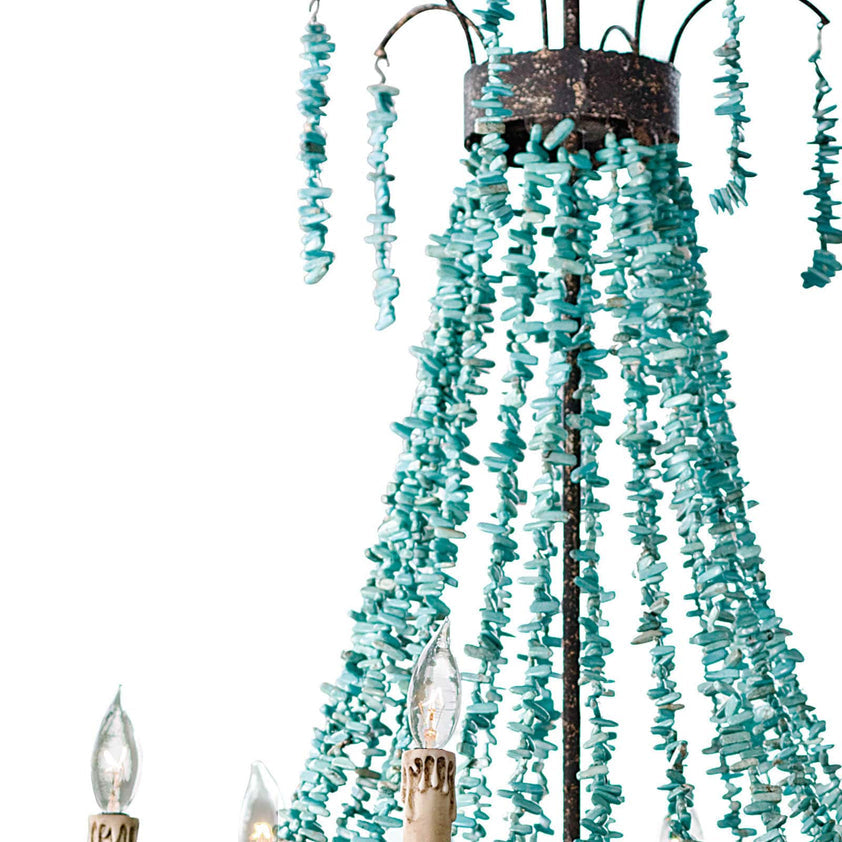 Beaded Turquoise Chandelier